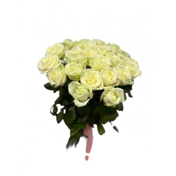 25 белых роз 